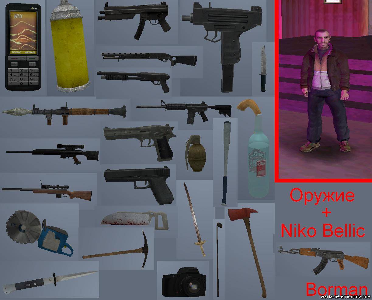 Оружие из GTA 4 + Модель Niko Bellic'a